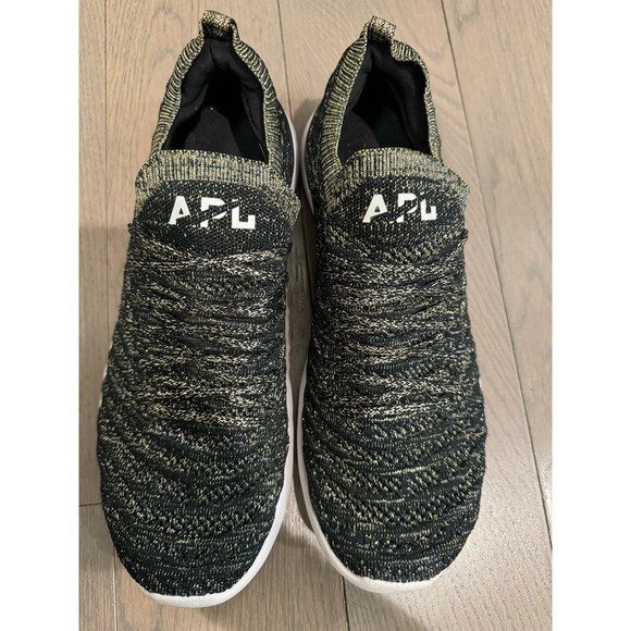 APL TechLoom Wave Black/Gold Metallic Mélange Running Shoe Women's Size 10 - Picture 7 of 9
